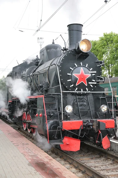 Dampflokomotive, Vorderansicht — Stockfoto