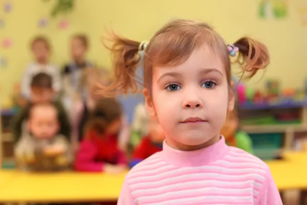 Little girl in kindergarten — Stock Photo, Image