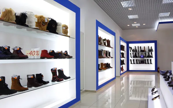 Interior of shoe shop — Stock Photo, Image
