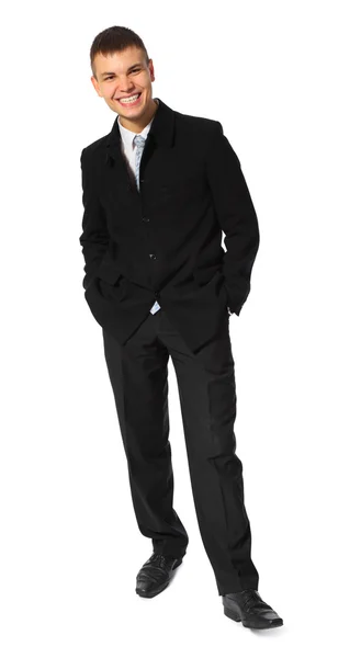 Smiling young businessman full body — Stock Photo, Image
