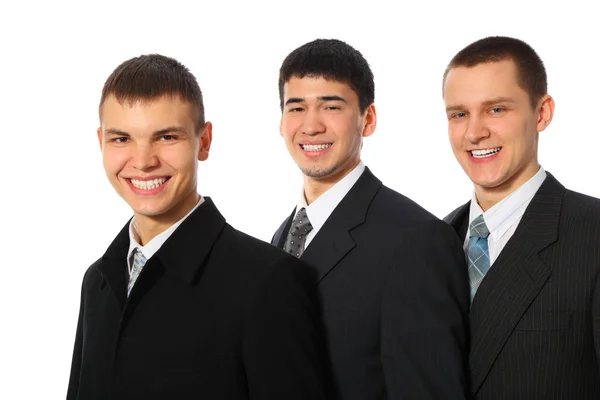 Tre leende affärsmän — Stockfoto