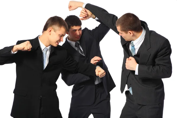 Tres hombres de negocios luchando —  Fotos de Stock