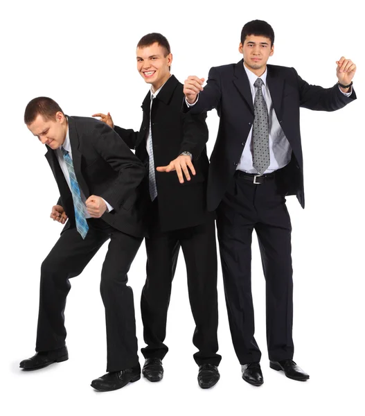 Vidám három fiatal üzletemberek — Stock Fotó