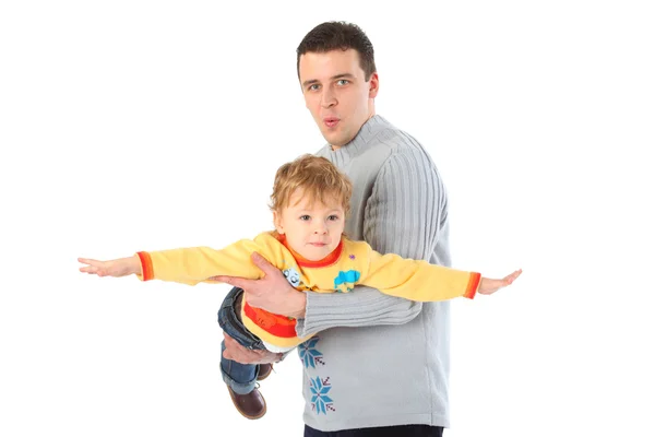 Father holds son on hands — Stock Photo, Image
