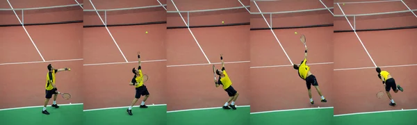 Joueur de tennis lancements balle, série — Photo