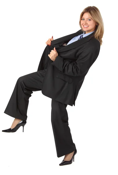 Dynamic young smiling businesswoman — Stock Photo, Image