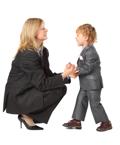 Jonge zakenvrouw en zoon — Stockfoto