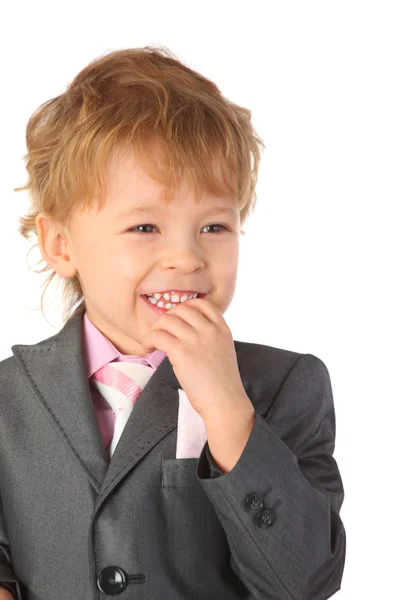 Cheerful boy in suit — Stock Photo, Image