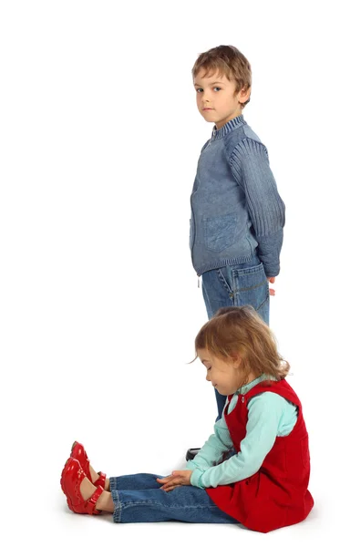 Boy with girl represent letter J — Stock Photo, Image