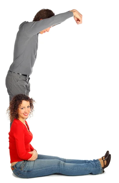 Ung man och kvinna representerar brev — Stockfoto