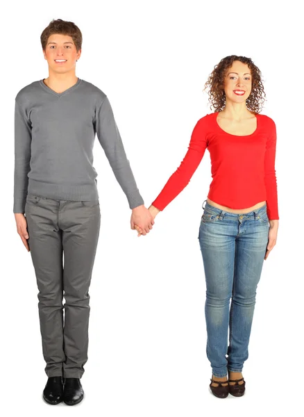 Young man and woman represents letter — Stock Photo, Image