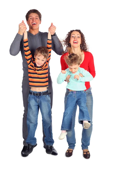 Parents hold children for hands — Stock Photo, Image