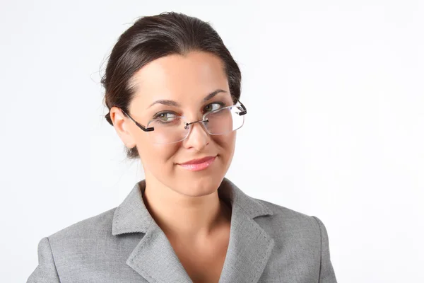 Giovane donna d'affari di bellezza in occhiali — Foto Stock