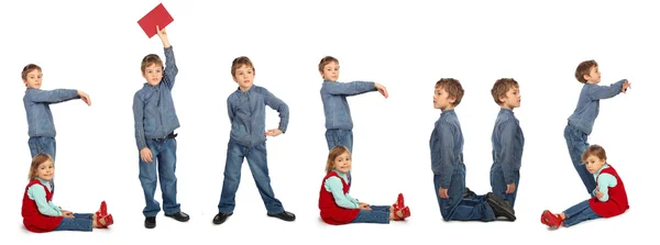 Bambini che fanno parola collage CIRCUS — Foto Stock