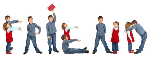 Crianças fazendo palavra AMIGO colagem — Fotografia de Stock