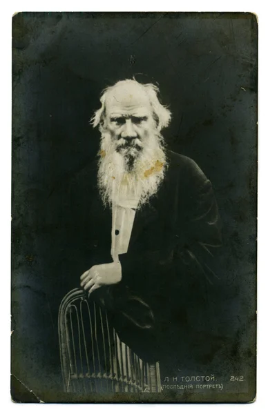 Cartão postal de Lev Tolstoy — Fotografia de Stock