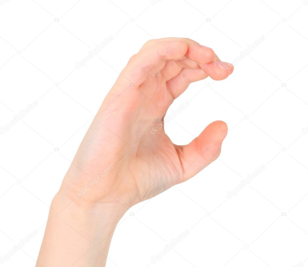 Hands represents letter C from alphabet