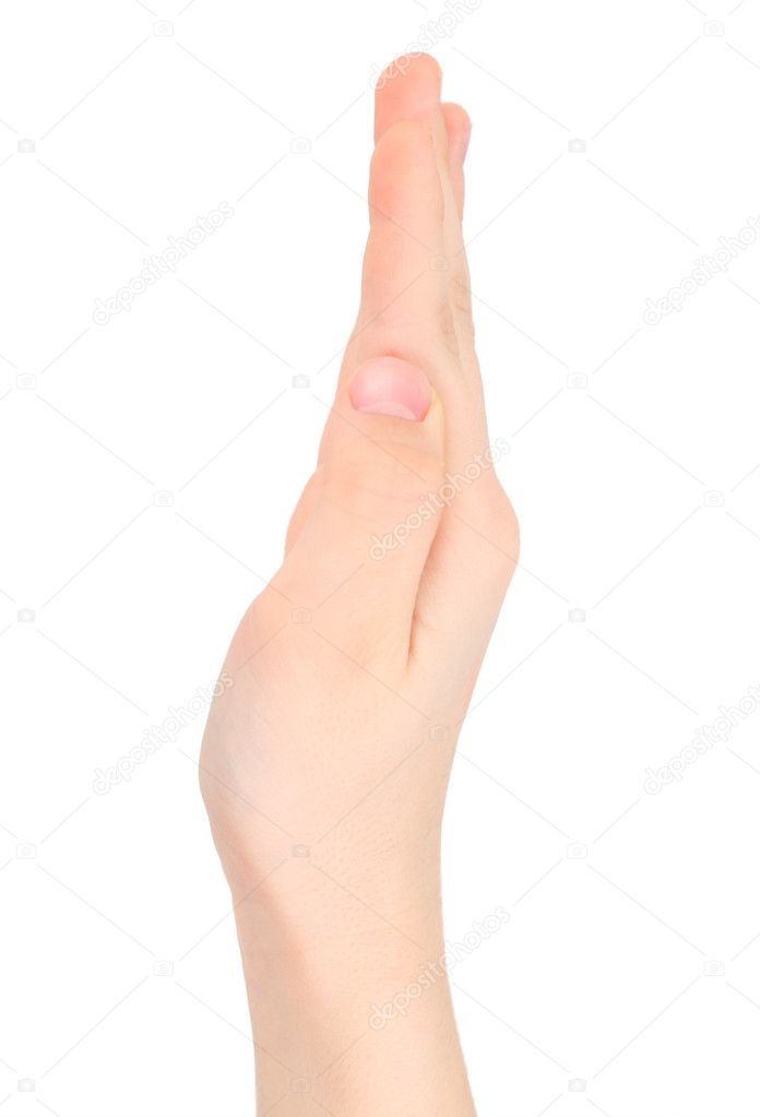 Hands represents letter I from alphabet