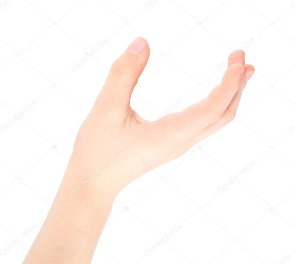 Hands represents letter U from alphabet