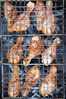 Chicken on the Barbecue in a lattice clipart