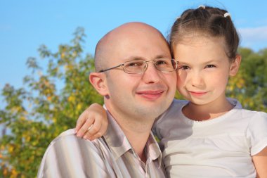 Family in early fall park clipart