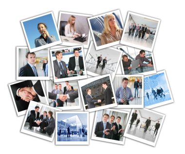 Many business photos, collage clipart