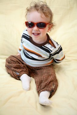 Child in the sunglasses clipart