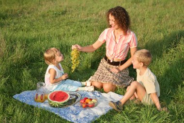 Family picnic clipart