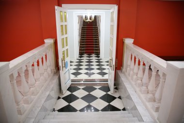 Stairway inside the building clipart