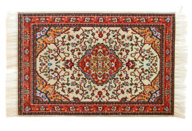 Oriental carpet isolated on white background clipart