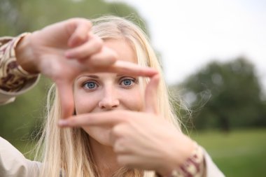 Woman will frame clipart