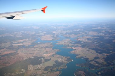 View from an aircraft window clipart