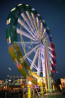 Ferry wheel at night clipart