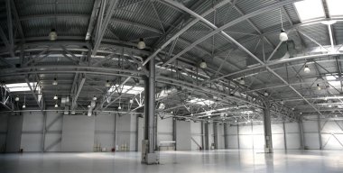 Hangar warehouse panorama clipart