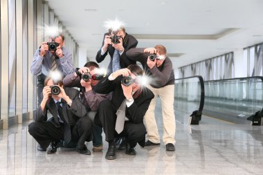 Paparazzi with flashes clipart