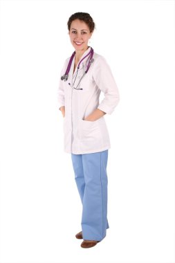 Doktor woman isolated on white 2 clipart