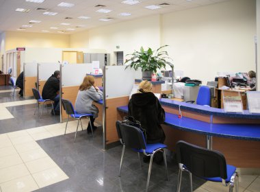 Visitors in bank