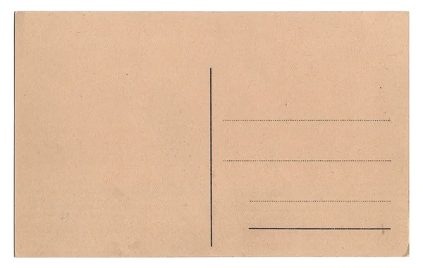 Alte leere Postkarte isoliert auf weiß — Stockfoto