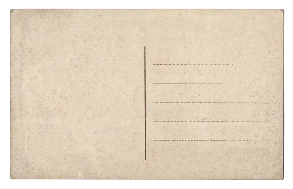 Vecchia cartolina vuota isolata su bianco — Foto Stock