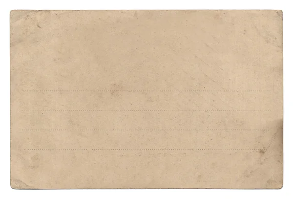 Старая пустая открытка изолирована на белом — стоковое фото