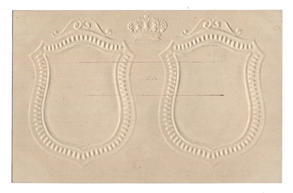Стара порожня листівка ізольована на білому — стокове фото