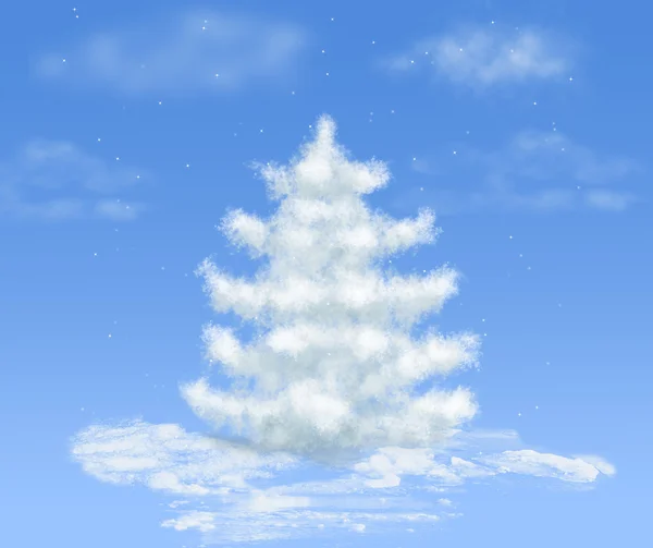 stock image Christmas snow cloud dream tree on blue