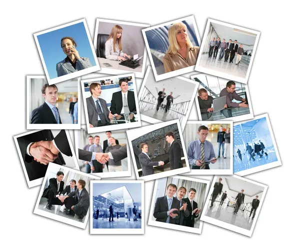Molte foto d'affari, collage — Foto Stock