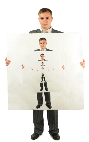 stock image Businessman with foam plastic board with businessman with foam p