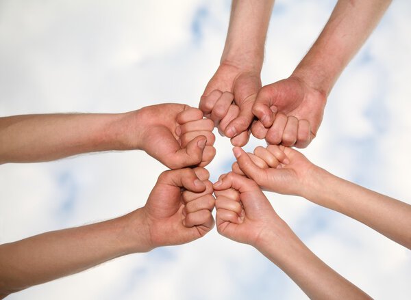 Hands on the sky backgrounds