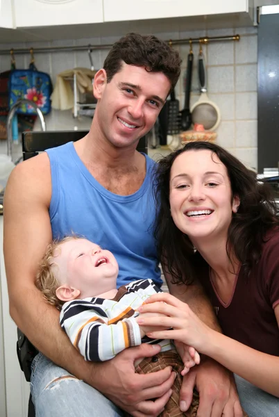 Family on the kitchen — Stock Photo, Image