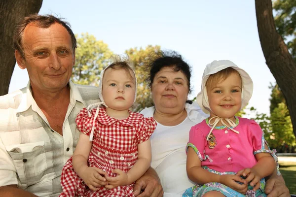 Grandmother with grandfather and grandchild — Stock Photo, Image