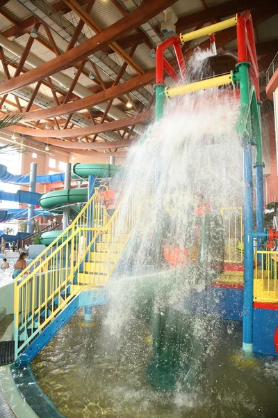 Waterfall in aquapark — Stock Photo, Image