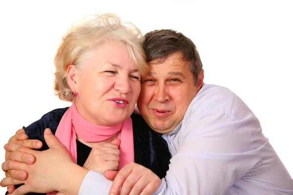 The grandfather and the grandmother embrace — Stock Photo, Image