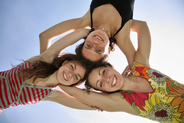 Three woman on sky — Stock Photo, Image